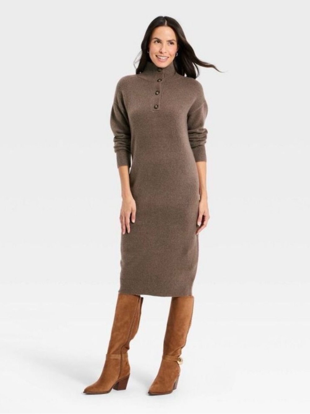Universal Thread - Women's Long Sleeve Midi Sweater Dress - Picture 3 of 6